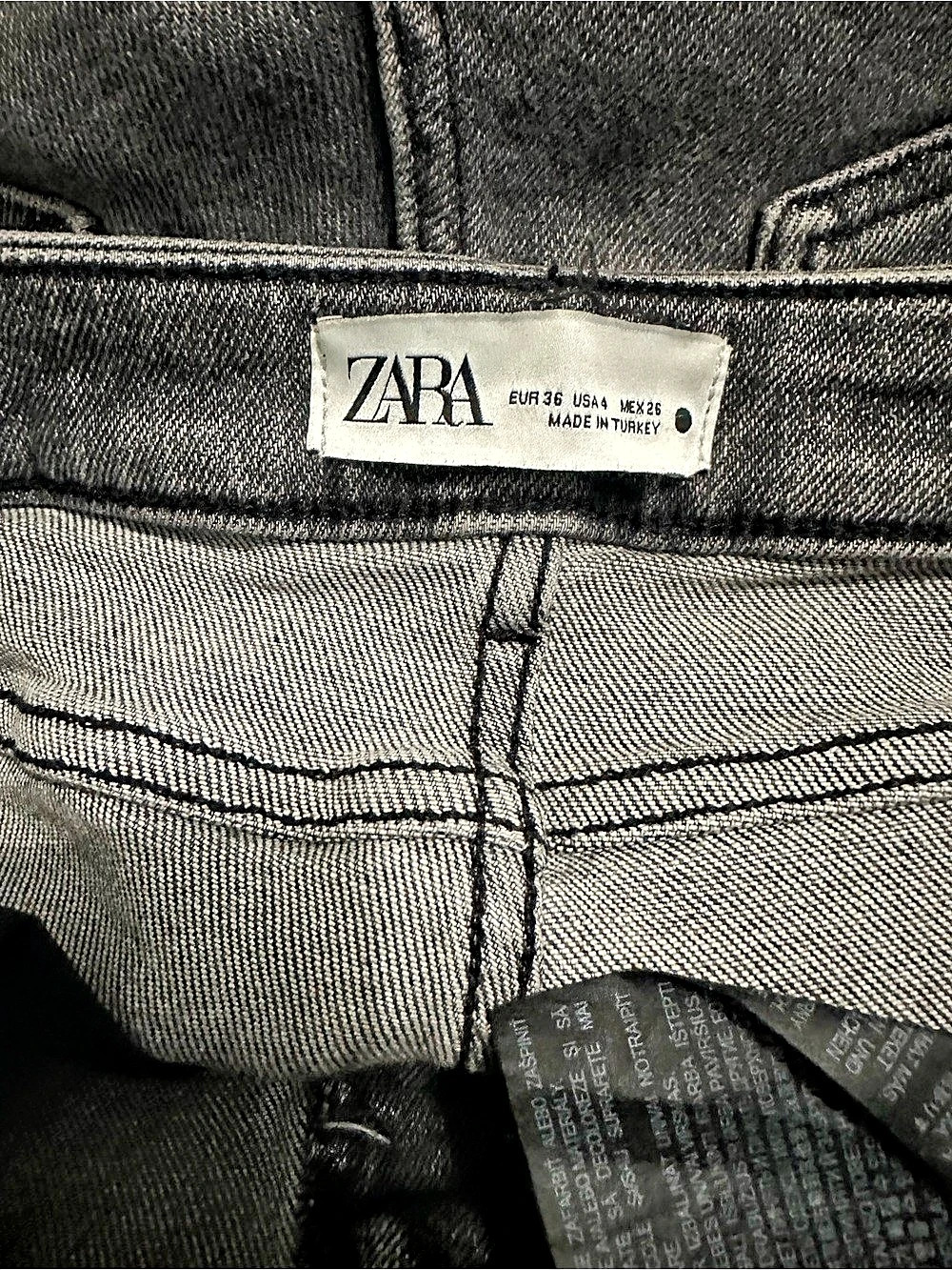 Zara Women's Skinny Jeans in Black & Gray Waist US 4 - Picture 6 of 13